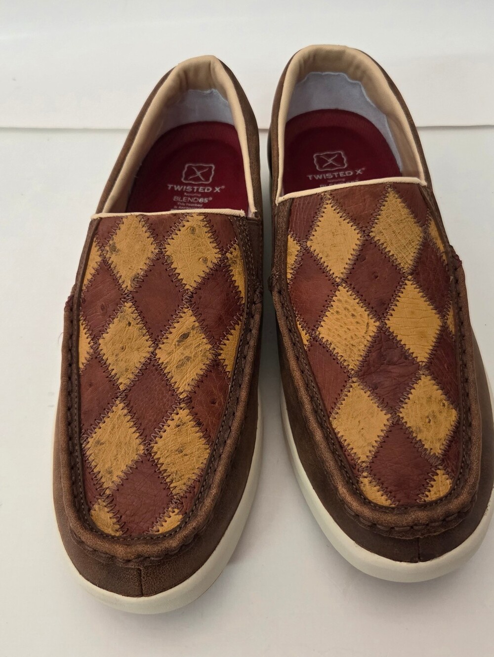 MBX0005 Men's Ultralite Slip On Patchwork Ostrich Casual Shoes by Twisted X 11.5